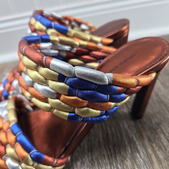 Dries Van Noten WOVEN METALLIC MULES - Picture 3 of 16